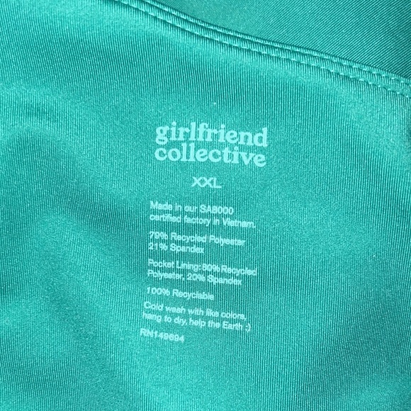 NWT girlfriend collective "bianca" sport one shoulder dress green "saguaro" XXL - Picture 11 of 12